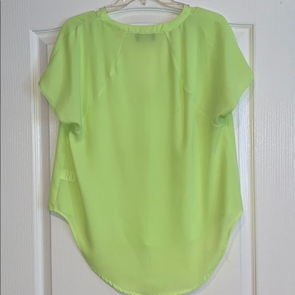 ASTR Neon Yellow Blouse Top M - Picture 5 of 8